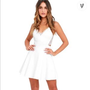 Perfect Evening Ivory Lace Skater Dress (XS)